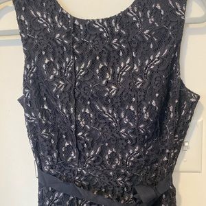 TAHARI Navi blue/ Silver dress